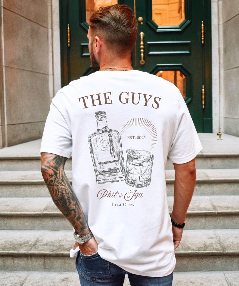Personalisiertes JGA T-shirt, Groom Shirt Mit Wunschname,Bachelor Party,Geschenk Für Bräutigam,Bräutigam Shirt,JGA Männer,JGA Shirt,Hochzeit GUYS hinten weiss
