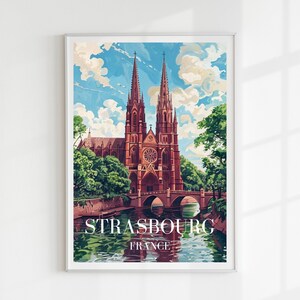 Impression affiche de Strasbourg - décoration intérieure cathédrale de Strasbourg - Voyage en Alsace