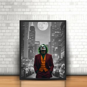 Impression d'art mural du film le Joker, déco murale DC Comics, Cadeau pour fan les fans d'animé, affiche personnage du Joker