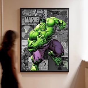 Poster di Hulk – Scarica la stampa digitale del film | Decorazioni murali con supereroi Marvel e DC | Poster di supereroi per la cameretta dei bambini