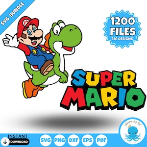 Super Mario SVG Bundle Schnittdateien für Cricut & Silhouette | Mario Bros SVG Png für DIY Handwerk | Super Mario Alphabet und Zahlen