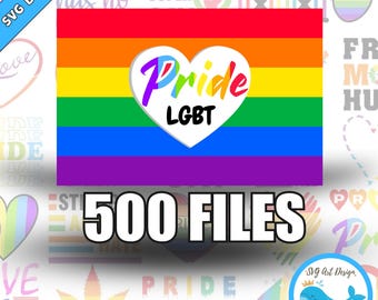 HBTQ Pride SVG-paket: Rainbow Love Cut-filer (digital nedladdning)