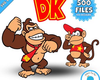 Donkey Kong SVG Bundle: Clipart Cut Files for Cricut, Silhouette (Digital Download)
