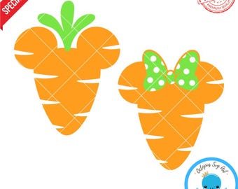 イースターキャロットSVG：ミッキー＆ミニーのウサギの耳（デジタルダウンロード）