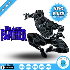 Black Panther SVG-bundel | Wakanda Forever gesneden SVG-bestanden voor Cricut & Silhouette | Superheldenclipart | Black Panther gelaagde Svg - png
