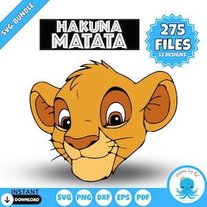 Pacote SVG do Rei Leão | Arquivos de corte Simba Pumba Timon para Cricut e Silhouette | Clipart Hakuna Matata | SVG em camadas do Rei Leão