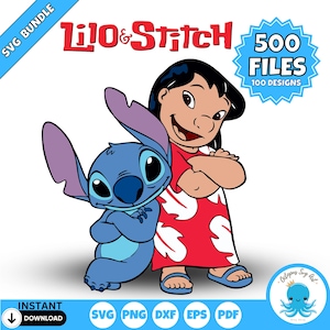 Lilo & Stitch SVG Bundle: 100 Designs, Cut Files (Digital Download)