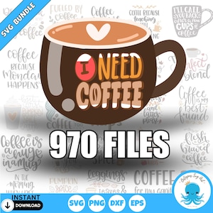 Coffee SVG Bundle: Trendy Clipart Designs (Digital Download)