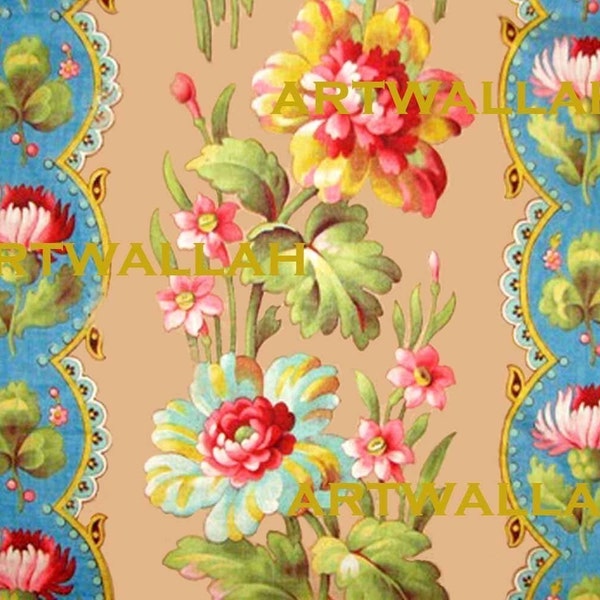 Digital Download - FRENCH FLORALS for gift wrapping,  ACEOs, scrapbooking, and origami