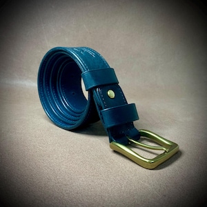 Blue Leather Belt Leather Belt Exclusive Handmade Belt Men&#39;s belt Personalized Belt Birthday gift Easter gift Groom&#39;s Belt Men Leather Belt