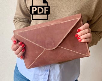 Leather Envelope Clutch PDF Pattern: Crossbody Bag Template (Digital Download)