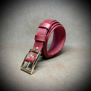 Burgundy Leather Belt Women 25mm Italian Leather Handmade and Elegant Tarnish-Free Buckle Custom Engraved Gift Casual & Formal Made In UA