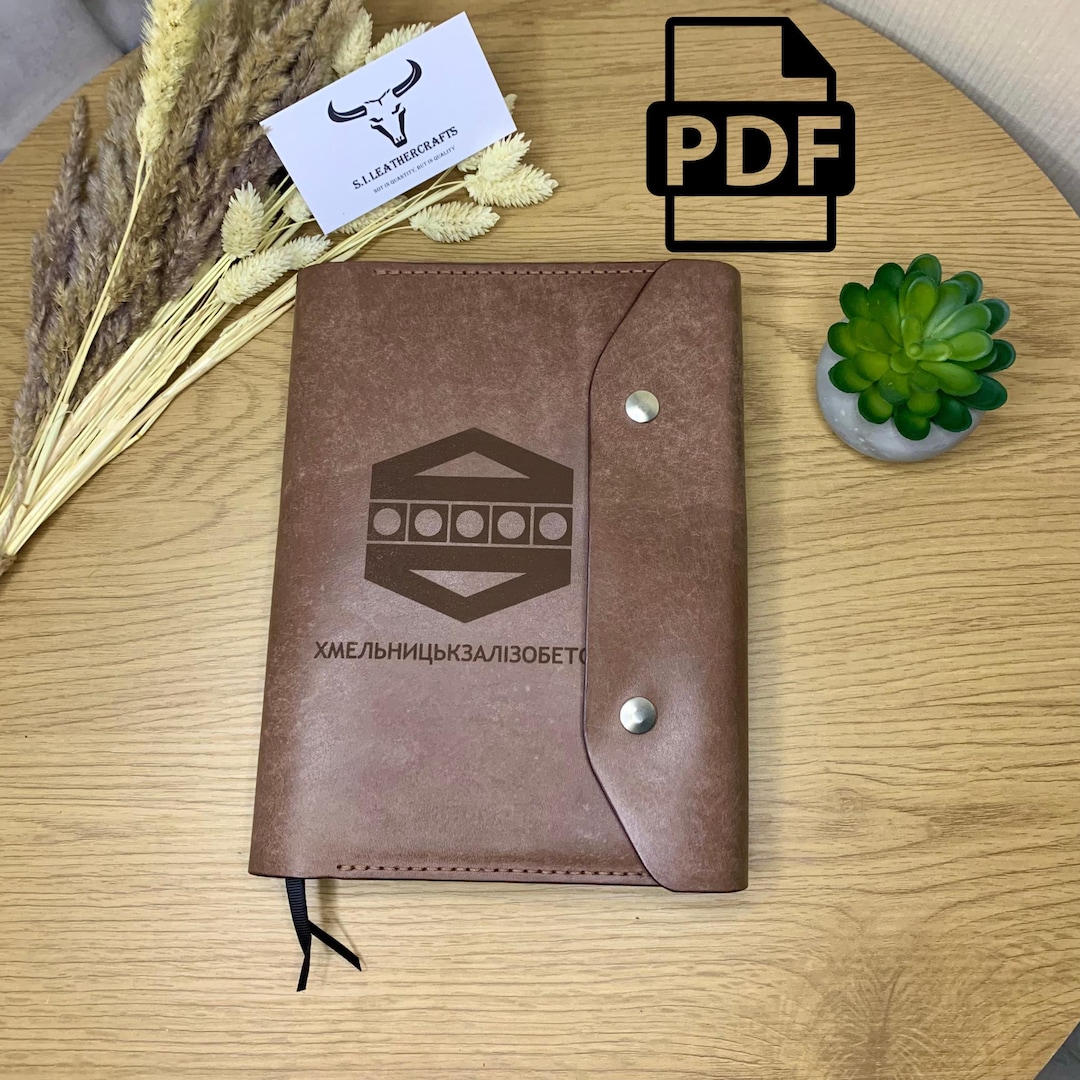 DIY Leather Notebook Cover Pattern: Handmade Book A5 Cover PDF Template ...