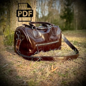 Patron PDF de sac de voyage en cuir : modèle de couture de sac de voyage DIY (A4)