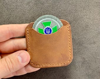 Handgefertigte Challenger Leder Geldbeutel: Militär Geschenk