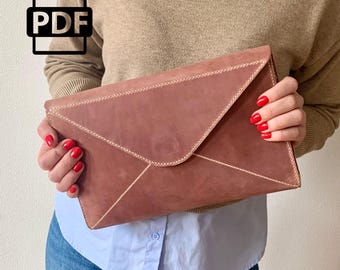 Leather Clutch Bag Pattern: Envelope Style DIY (PDF)