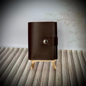 Cartera de regalo personalizada, cartera triple para hombre, cartera de cuero marrón para hombre, cartera de cuero personalizada, cartera de cuero hecha a mano, carteras para hombre