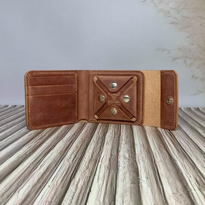 Cartera de cuero personalizada, hecha a mano, premium, para hombre, elegante regalo para él, billetera delgada personalizada, con pátina, ideal para regalo navideño.