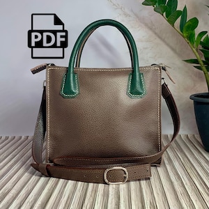 Leather Crossbody Bag PDF Pattern: DIY Handbag Template (26x22x13 cm Digital Download