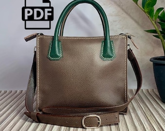 Leather Crossbody Bag PDF Pattern: DIY Handbag Template (26x22x13 cm Digital Download