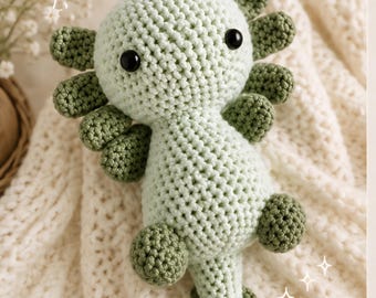 Gehaakte Axolotl-amigurumi-knuffel | Zachte Axolotl-knuffel