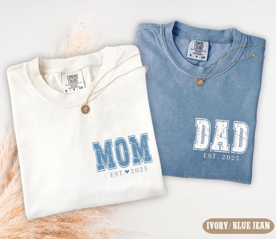 Matching Mom and Dad Shirts, New Mommy and Daddy Gift, Announcement ...