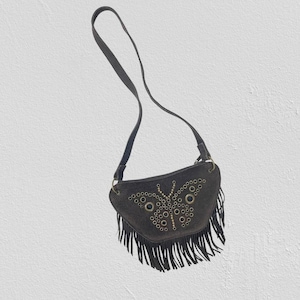 バッグ vintage fringe shoulder bag y2k Vintage Velvet Y2K Fringe Shoulder Bag, Stylish Retro