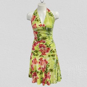 y2k dress vintage boho mini dress ruffle dress fairy dress summer surfer halterneck dress