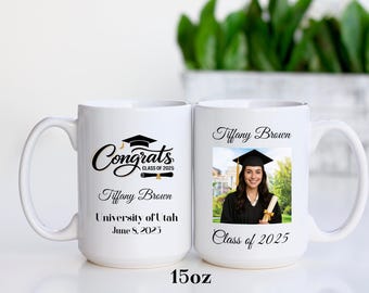 Personalized Graduation Mug: Custom Name, Class of 2025 Coffee Cup (11oz or 15oz)