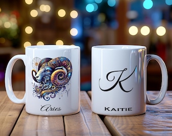 Personalized Zodiac Coffee Mug, Astrological Sign Gift