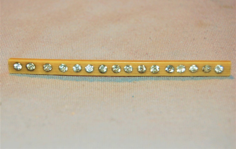 Rhinestone Bar Pin C Clasp Vintage old jewelry Victorian Antique Brooch
