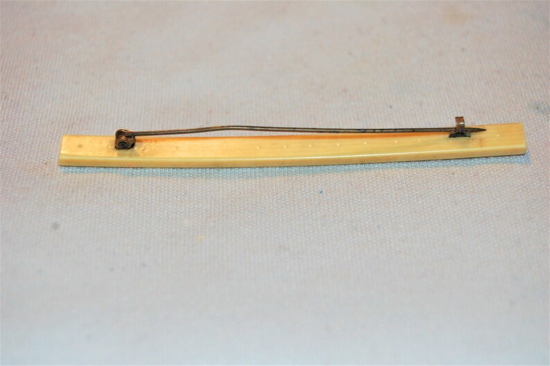 Rhinestone Bar Pin C Clasp Vintage old jewelry Victorian Antique Brooch