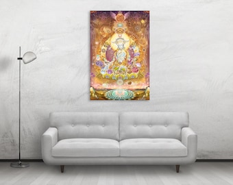 Bohemian Art Print | Goddess Wall Art | Gaia Meditation Yoga Studio Decor | Mugwort Art | Psychedelic Visionary Art | Healing Energy Print |