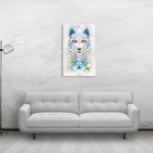 Crystalline Wolf Totem Canvas image 2