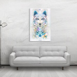 Crystalline Wolf Totem Canvas image 1