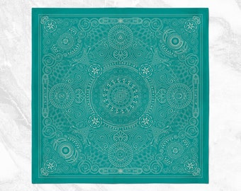 Arcana Bandana - Teal And Silver