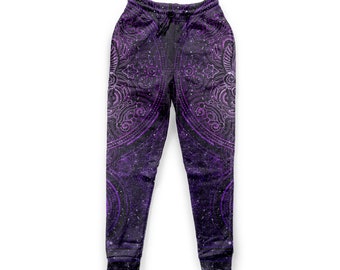 Purple Geometric Print Sweatpants for Men & Women | Art Clothes | Men's Streetwear | Cool Men's Sweatpants |  Psychedelic Joggers