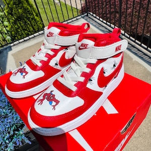 Spider inspired kids Nike sneakers