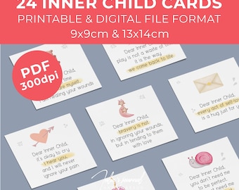 Inner Child Affirmation Cards: Watercolor Mindfulness Prints (Digital Download)