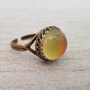 Bronze Mood Ring, Vintage Mood Stone Ring, Adjustable Ring, Colour Changing, Quality Setting, Also Sterling Silver, Rose Gold, Gold