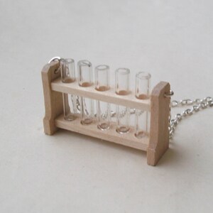 Just Chemistry Necklace, Science Geek Test Tube Necklace, Silver Plated, Teacher Necklace image 3