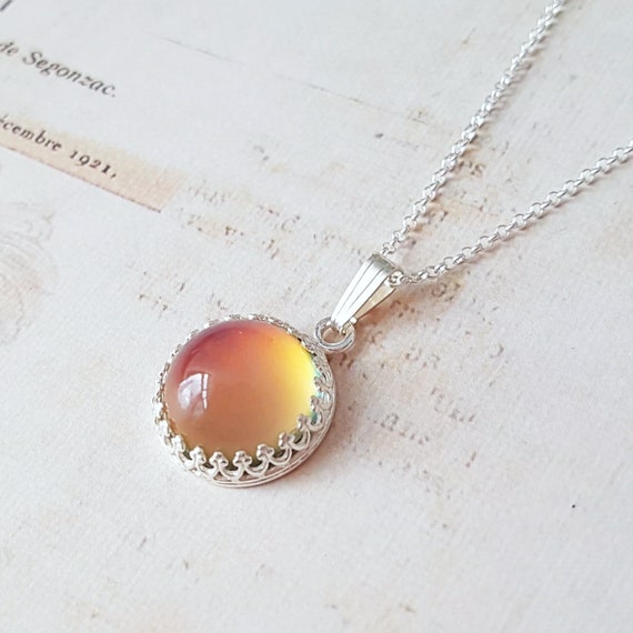 Sterling silver mood sale necklace