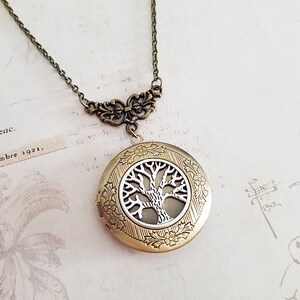 DAOCHONG Tree Of Life Photo Locket Necklace That Holds 2 Pictures S925