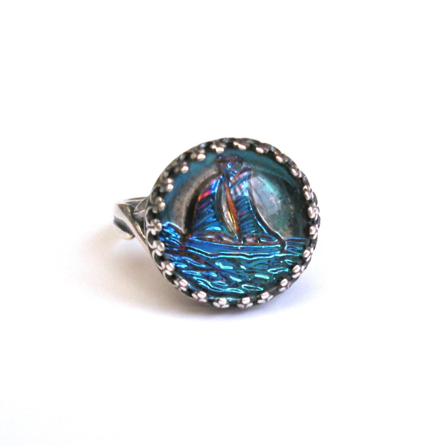 Silver Boat Ring Yacht Ring Nautical Ring Sailing Boat Etsy