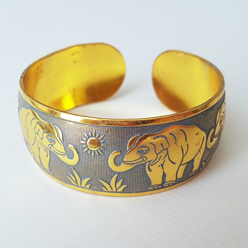 Silver Elephant Bracelet Elephant Bangle Elephant Cuff Etsy UK
