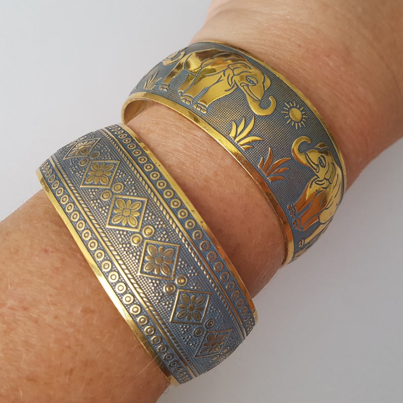 Silver Elephant Bracelet Elephant Bangle Elephant Cuff Etsy UK