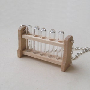 Just Chemistry Necklace, Science Geek Test Tube Necklace, Silver Plated, Teacher Necklace image 2