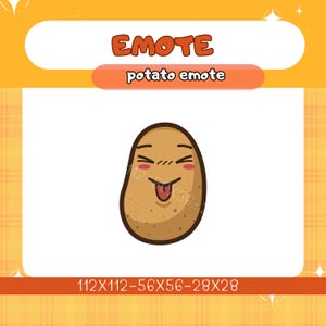 Twitch Emote Cute Potato ,Funny, Potato Emote, Twitch Emote,Instant Download/Ready to Use (transparent) ,Twitch-Digital Download