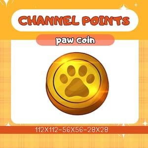 Paw Coin Twitch Emote: Channel Points (Instant Download)