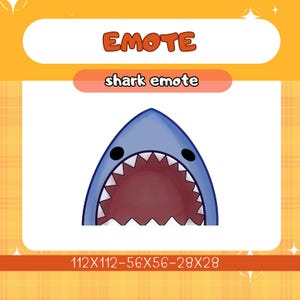 Twitch Emote Shark ,Funny, Kitten Emote, Animal Emote, For Streamers - Instant Download/Ready to Use (transparent) ,Twitch- Digital Download